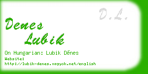 denes lubik business card